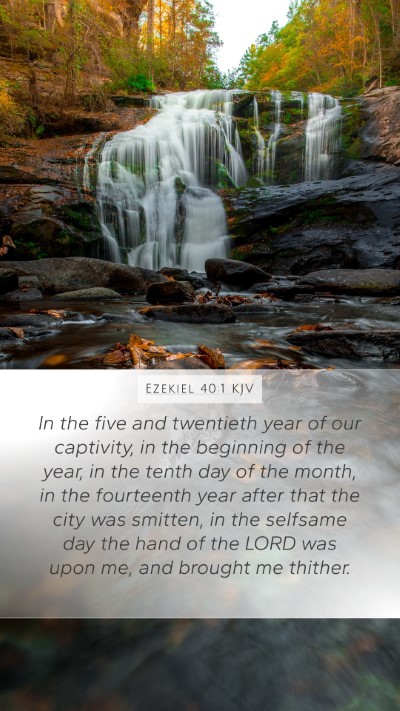 Ezekiel 40:1 KJV Bible Verse Image