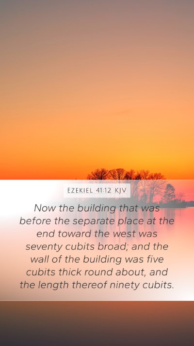 Ezekiel 41:12 KJV Bible Verse Image