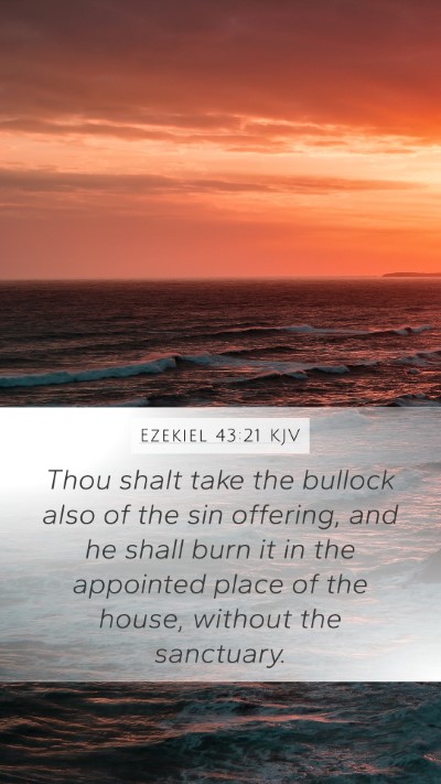 Ezekiel 43:21 KJV Mobile Phone Wallpaper - Thou shalt take the bullock also of the sin - Mobile Bible Verse Wallpaper