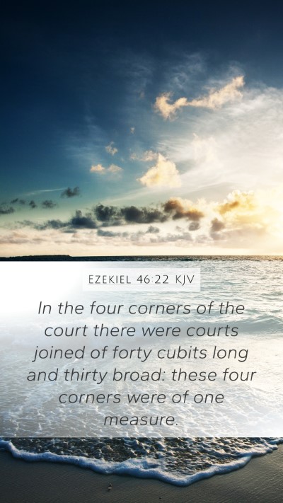 Ezekiel 46:22 KJV Mobile Phone Wallpaper - In the four corners of the court there were - Mobile Bible Verse Wallpaper