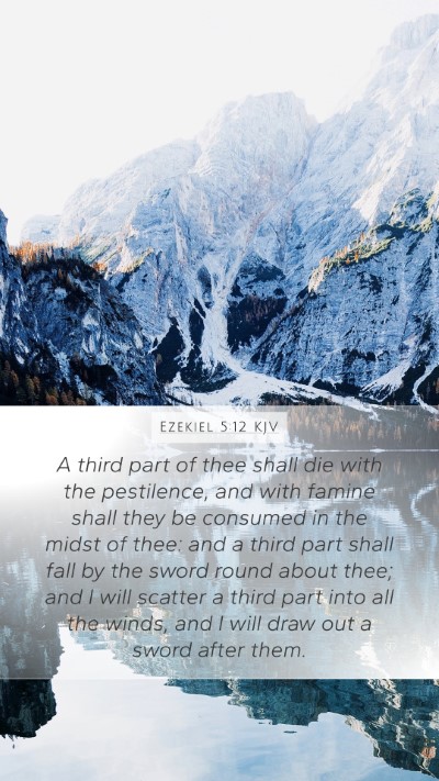 Ezekiel 5:12 KJV Bible Verse Image