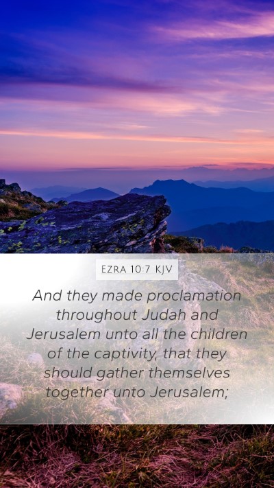 Ezra 10:7 KJV Bible Verse Image