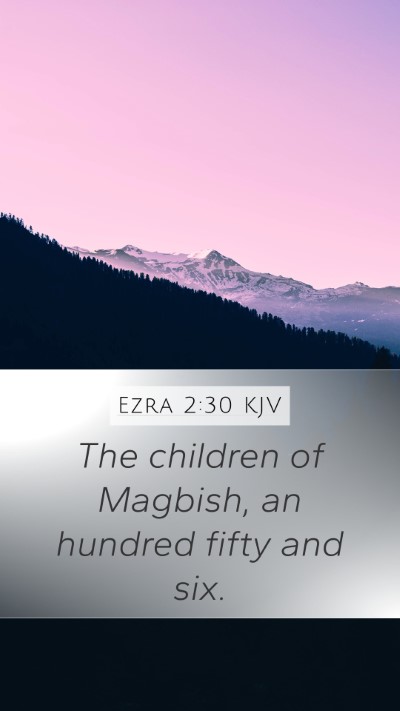 Ezra 2:30 KJV Mobile Phone Wallpaper - The children of Magbish, an hundred fifty and - Mobile Bible Verse Wallpaper