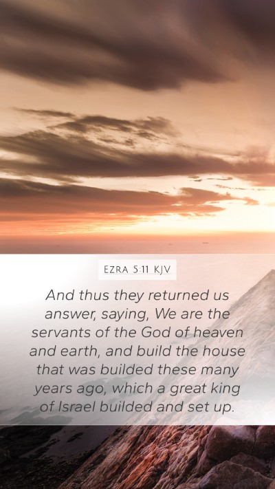 Ezra 5:11 KJV Bible Verse Image