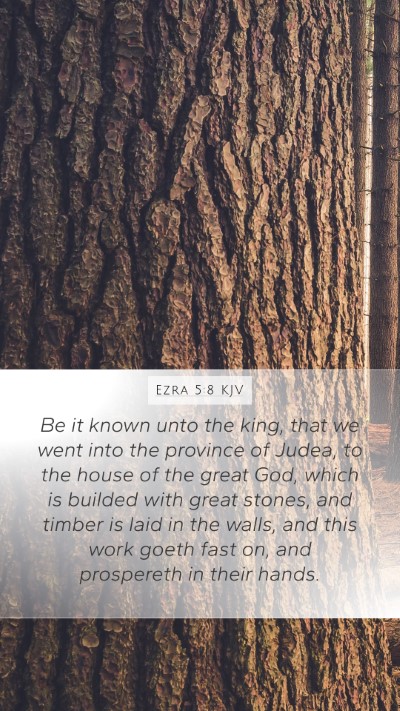 Ezra 5:8 KJV Bible Verse Image