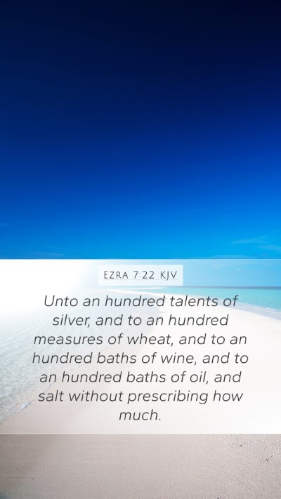 Ezra 7:22 KJV Bible Verse Image