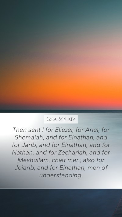 Ezra 8:16 KJV Bible Verse Image