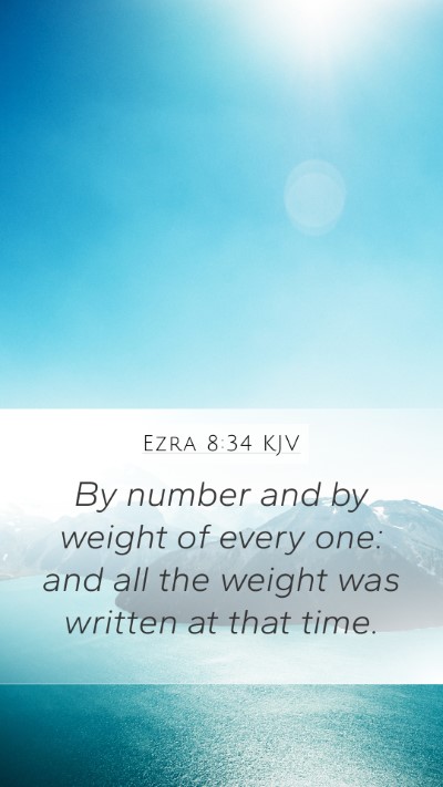 Ezra 8:34 KJV Mobile Phone Wallpaper - By number and by weight of every one: and all the - Mobile Bible Verse Wallpaper