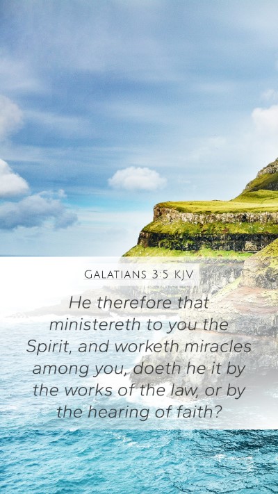 Galatians 3:5 KJV Bible Verse Image