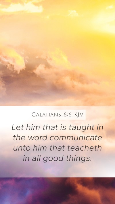 Galatians 6:6 KJV Bible Verse Image