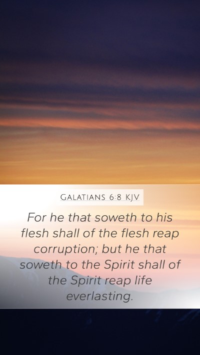 Galatians 6:8 KJV Bible Verse Image