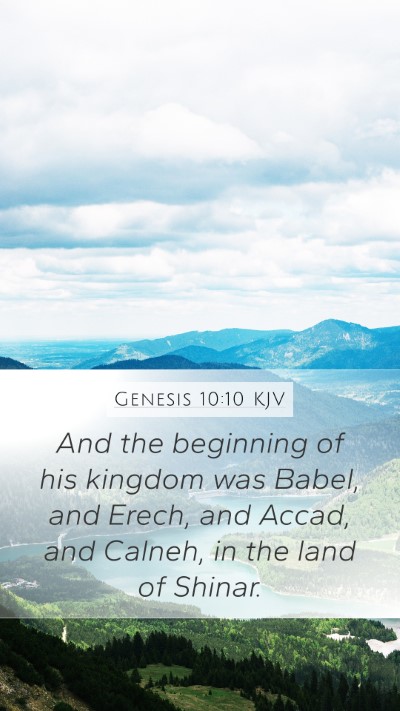 Genesis 10:10 KJV Bible Verse Image
