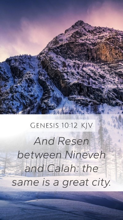 Genesis 10:12 KJV Mobile Phone Wallpaper - And Resen between Nineveh and Calah: the same is - Mobile Bible Verse Wallpaper