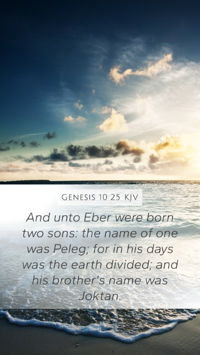 Genesis 10:25 KJV Bible Verse Image
