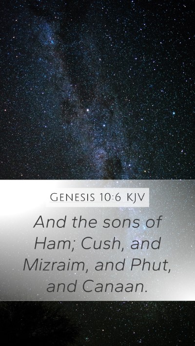 Genesis 10:6 KJV Bible Verse Image