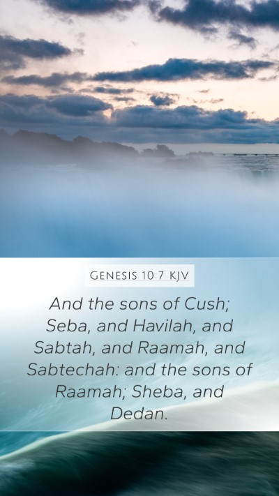 Genesis 10:7 KJV Bible Verse Image