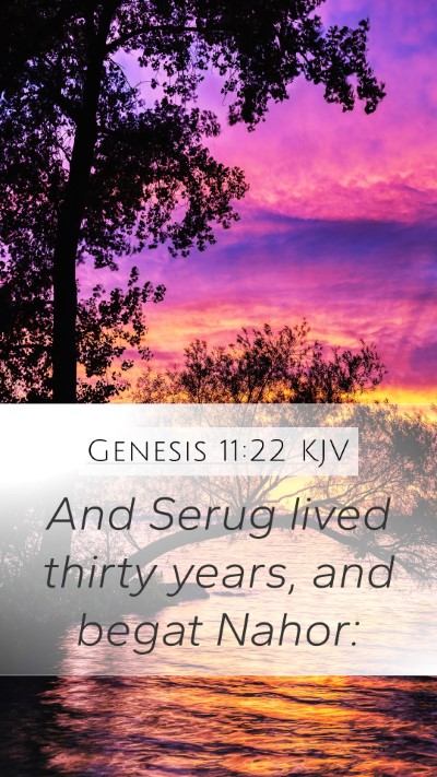 Genesis 11:22 KJV Mobile Phone Wallpaper - And Serug lived thirty years, and begat - Mobile Bible Verse Wallpaper