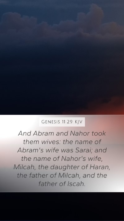 Genesis 11:29 KJV Bible Verse Image