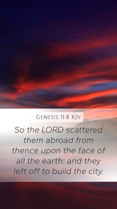 Genesis 11:8 KJV Bible Verse Image