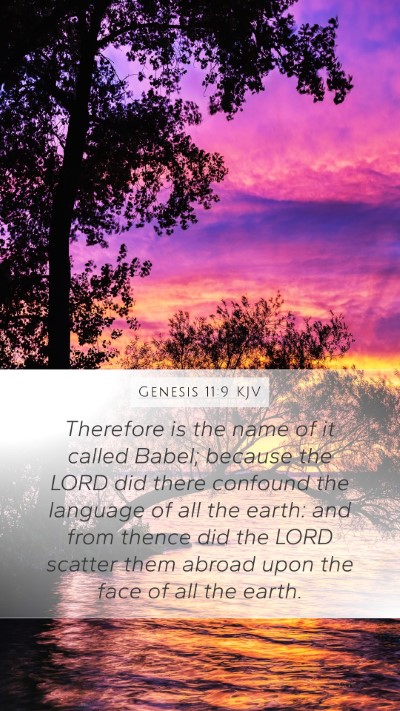 Genesis 11:9 KJV Bible Verse Image
