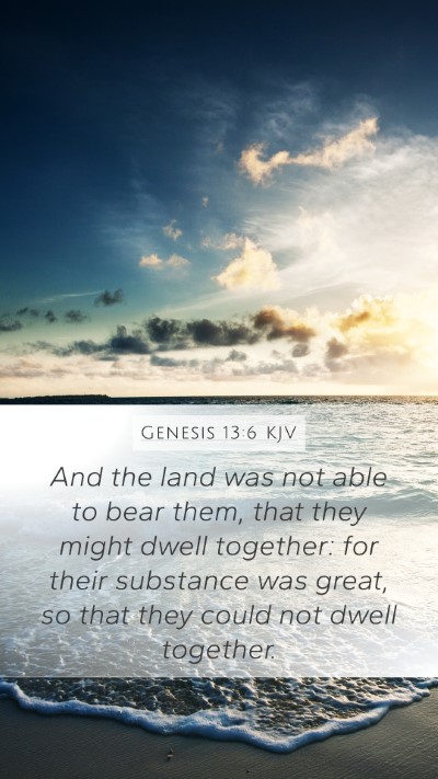 Genesis 13:6 KJV Bible Verse Image
