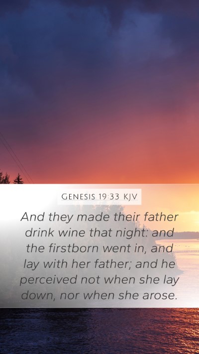 Genesis 19:33 KJV Mobile Phone Wallpaper - And they made their father drink wine that night: - Mobile Bible Verse Wallpaper
