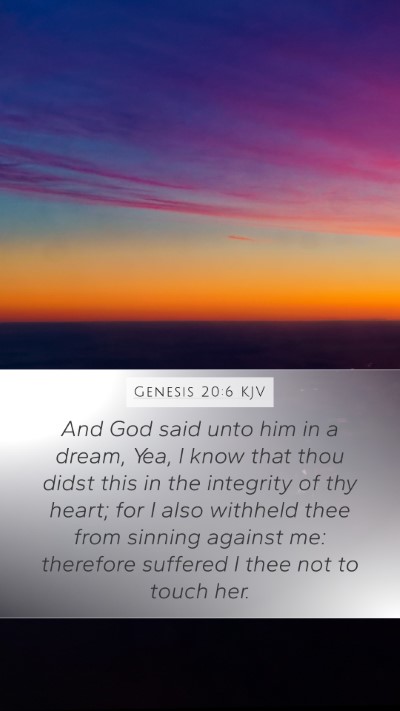 Genesis 20:6 KJV Bible Verse Image