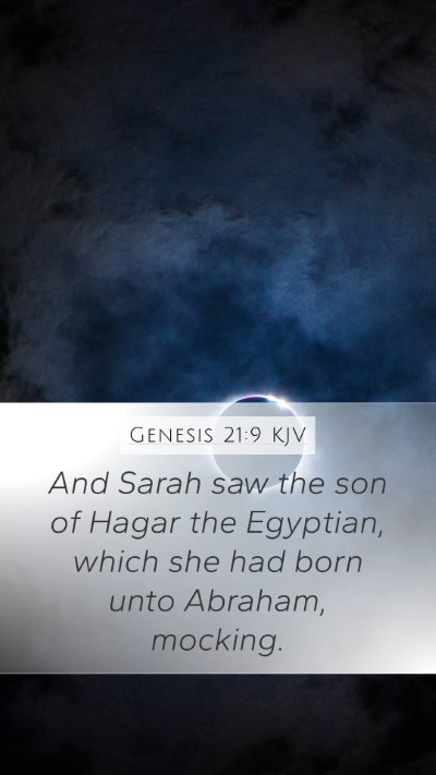 Genesis 21:9 KJV Bible Verse Image