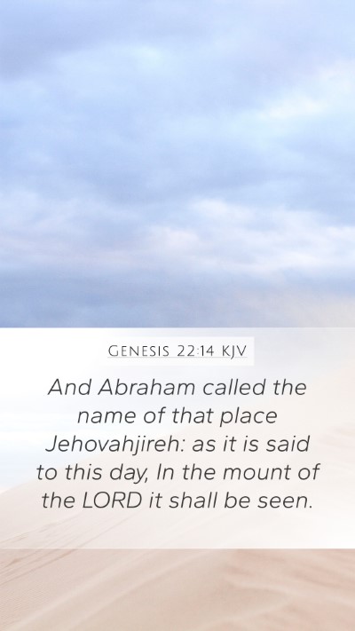 Genesis 22:14 KJV Bible Verse Image