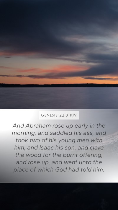 Genesis 22:3 KJV Bible Verse Image