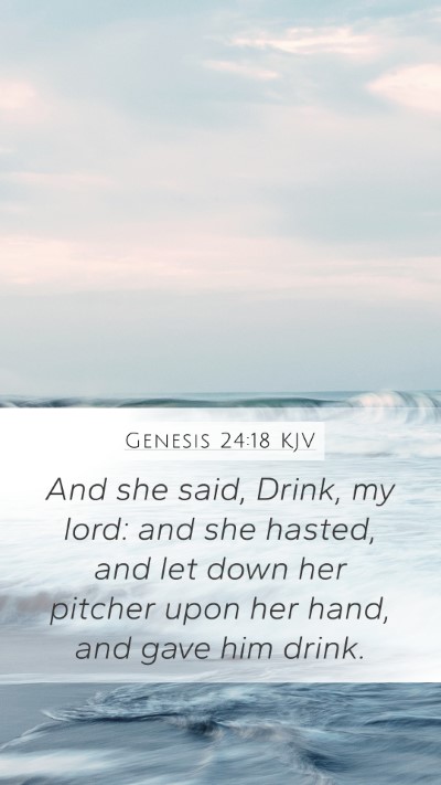 Genesis 24:18 KJV Bible Verse Image