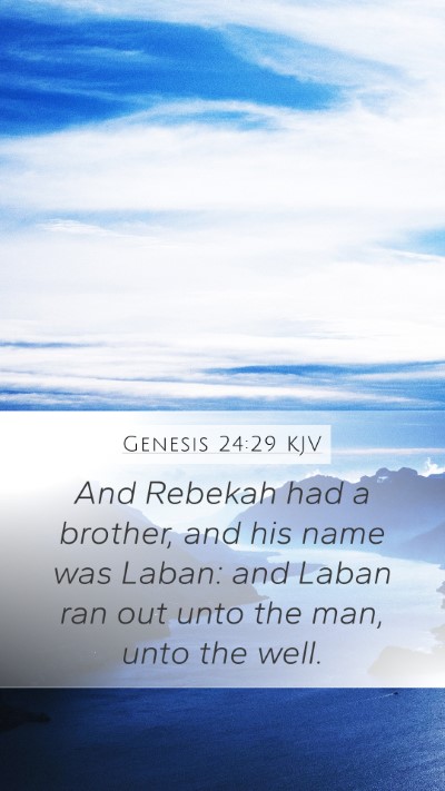 Genesis 24:29 KJV Bible Verse Image