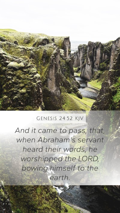 Genesis 24:52 KJV Bible Verse Image