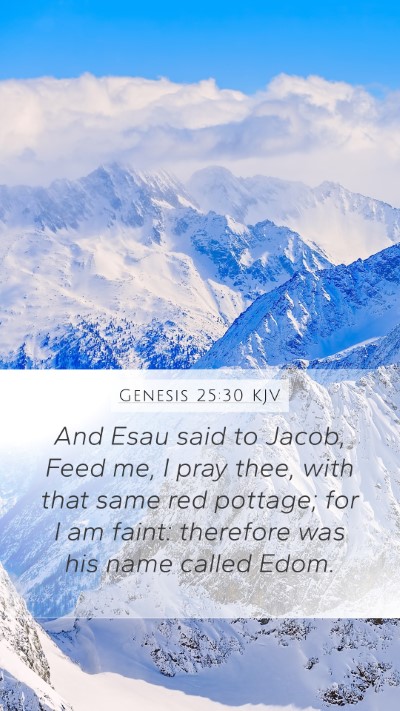 Genesis 25:30 KJV Bible Verse Image