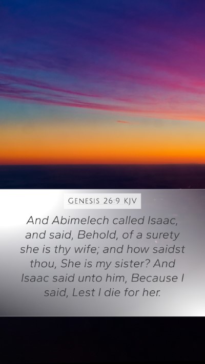 Genesis 26:9 KJV Bible Verse Image