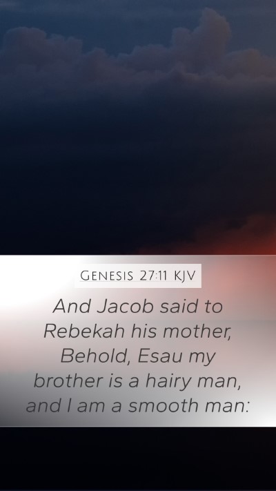 Genesis 27:11 KJV Mobile Phone Wallpaper - And Jacob said to Rebekah his mother, Behold, - Mobile Bible Verse Wallpaper