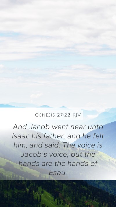Genesis 27:22 KJV Bible Verse Image