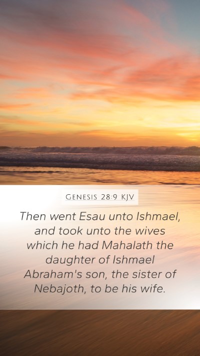 Genesis 28:9 KJV Bible Verse Image