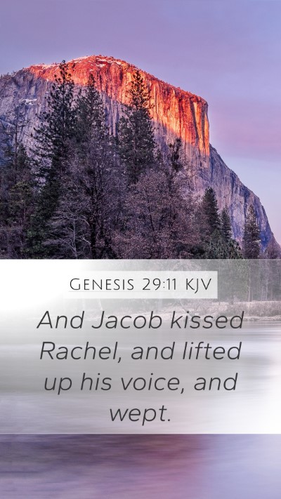 Genesis 29:11 KJV Bible Verse Image