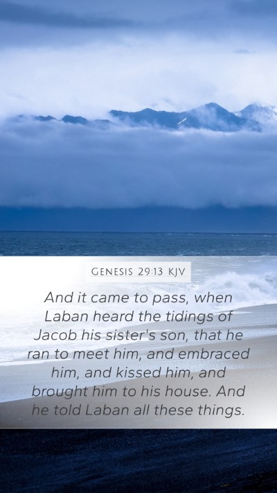 Genesis 29:13 KJV Bible Verse Image