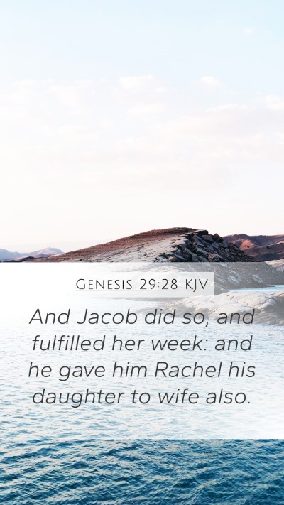 Genesis 29:28 KJV Bible Verse Image