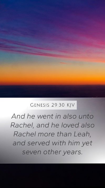 Genesis 29:30 KJV Bible Verse Image
