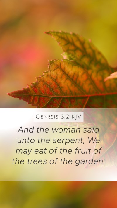 Genesis 3:2 KJV Mobile Phone Wallpaper - And the woman said unto the serpent, We may eat - Mobile Bible Verse Wallpaper