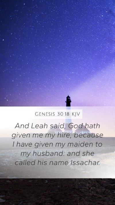 Genesis 30:18 KJV Bible Verse Image