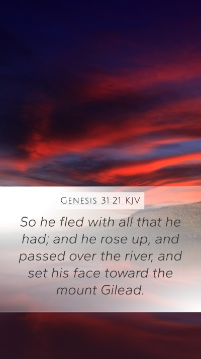 Genesis 31:21 KJV Bible Verse Image