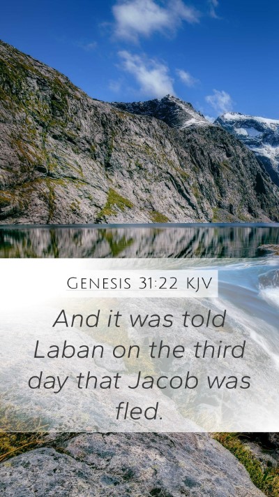 Genesis 31:22 KJV Mobile Phone Wallpaper - And it was told Laban on the third day that Jacob - Mobile Bible Verse Wallpaper