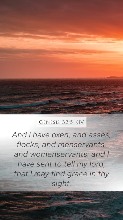 Genesis 32:5 KJV Bible Verse Image