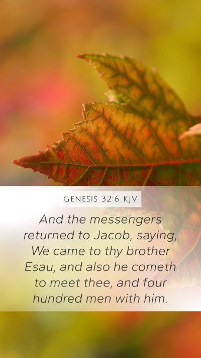 Genesis 32:6 KJV Bible Verse Image