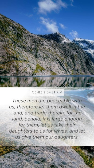 Genesis 34:21 KJV Bible Verse Image