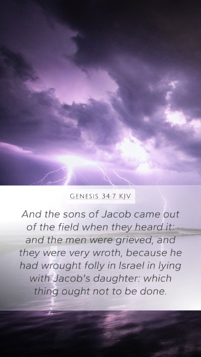 Genesis 34:7 KJV Bible Verse Image